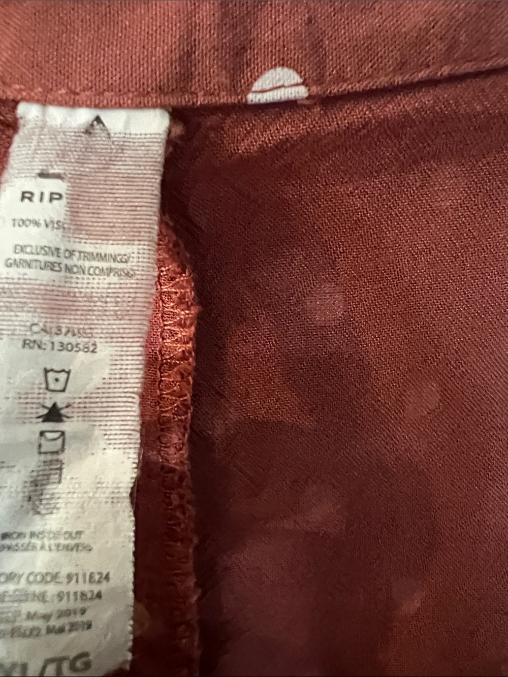 Rust Polka Dot V-Neck Button-Front Blouse - Picture 2 of 3